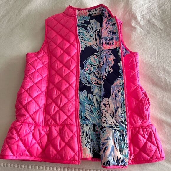 Lilly Pulitzer reversible quilted vest size XL 12-14 Girls - Picture 3 of 5